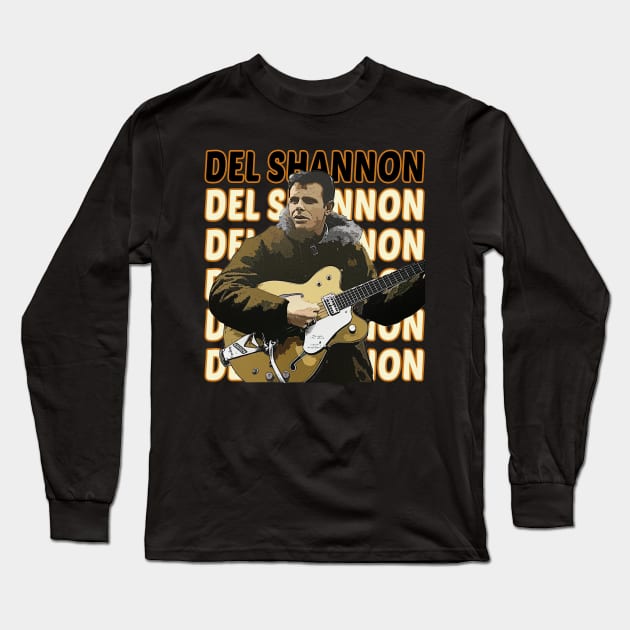 Walk with Del, Rock 'n' Roll Legend Long Sleeve T-Shirt by Doc Gibby
